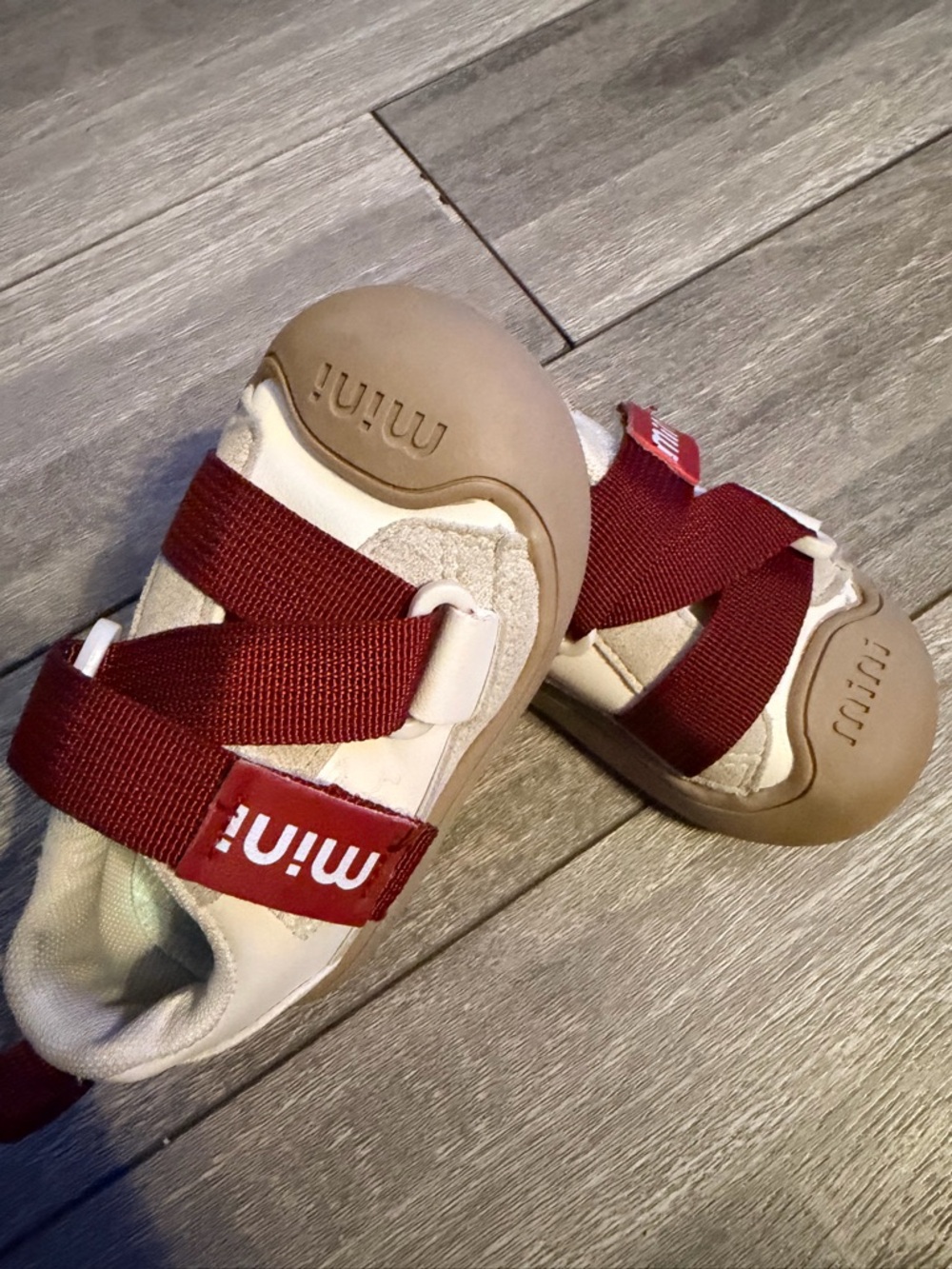 Kids Red Strap Soft-Toe Shoes